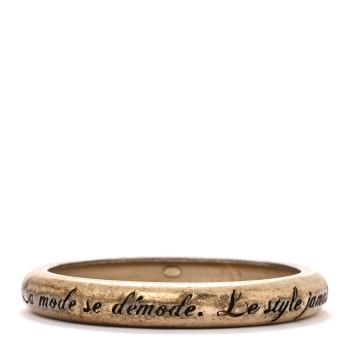 CHANEL Metal French Quote Bracelet Bangle Gold