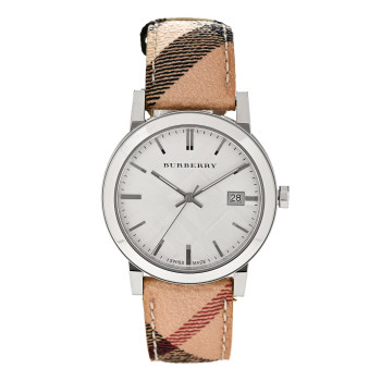 BURBERRY Stainless Steel Calfskin 38mm The City Quartz Watch BU9025