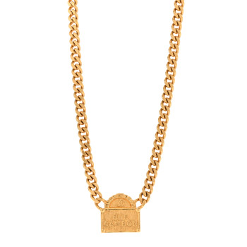 CHANEL Metal Chain Link CC Rue Cambon Choker Necklace Gold
