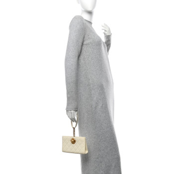CHANEL Lambskin Quilted Evening By The Sea Clutch White