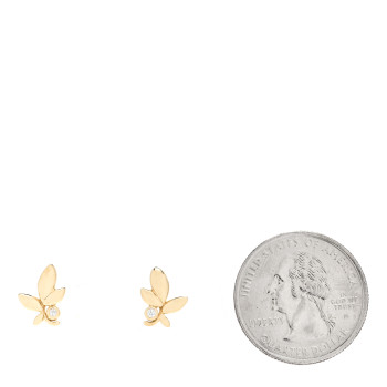 TIFFANY 18K Yellow Gold Diamond Paloma Picasso Olive Leaf Earrings