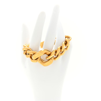SAINT LAURENT Metal Graduated Curb Chain Bracelet Gold