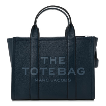 MARC JACOBS Grained Calfskin Medium The Tote Bag Blue Sea