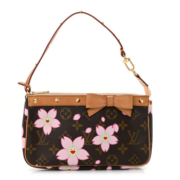 LOUIS VUITTON Monogram Cherry Blossom Pochette Accessories Brown