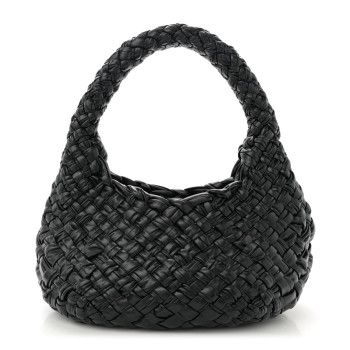 BOTTEGA VENETA Calfskin Foulard Intreccio Discovery Athene Black