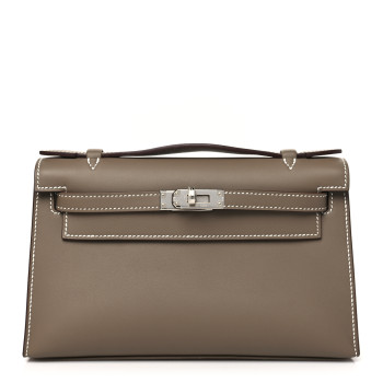HERMES Swift Kelly Pochette Clutch Etoupe