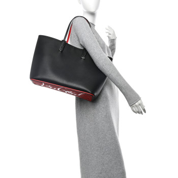 CHRISTIAN LOUBOUTIN Calfskin Empire Spikes Large East West Cabata Tote Black