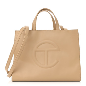 TELFAR Vegan Leather Medium Shopping Bag Cream