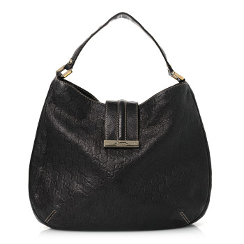 GUCCI Guccissima Large New Ladies Web Hobo Black