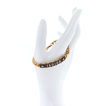 CHRISTIAN DIOR Metal J'Adior Star Chain Bracelet Aged Gold