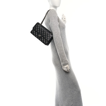 CHANEL Caviar Quilted Medium Double Flap Black