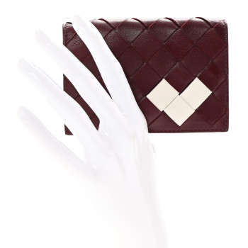 BOTTEGA VENETA Nappa Intrecciato Heart Card Holder Barolo