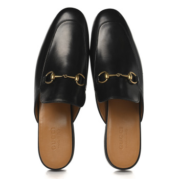 GUCCI Calfskin Mens Princetown Slippers 11 Black