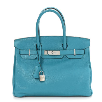 HERMES Togo Birkin 30 Blue Paon