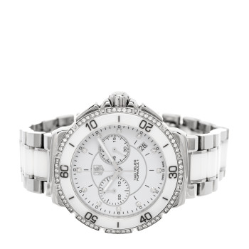 TAG HEUER Stainless Steel Ceramic Diamond Bezel 41mm Formula 1 Lady Quartz Watch White CAH1213