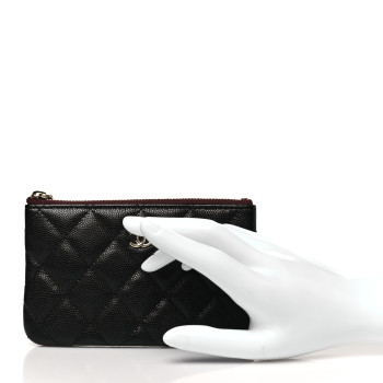 CHANEL Caviar Quilted Small Cosmetic Case Black