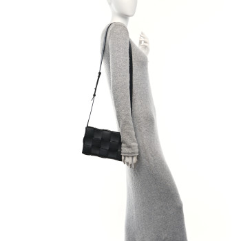 BOTTEGA VENETA Lambskin Maxi Intrecciato Cassette Crossbody Bag Black