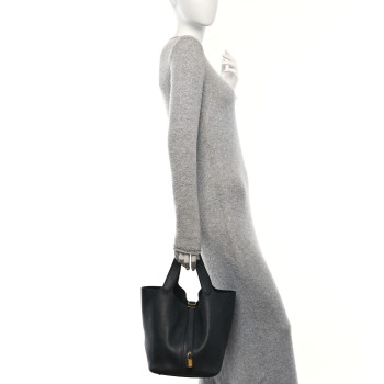 HERMES Taurillon Clemence Picotin Lock 26 GM Black