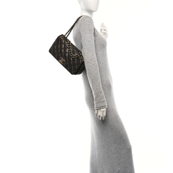CHANEL Metallic Aged Calfskin Quilted Medium Pondichery Flap Bronze