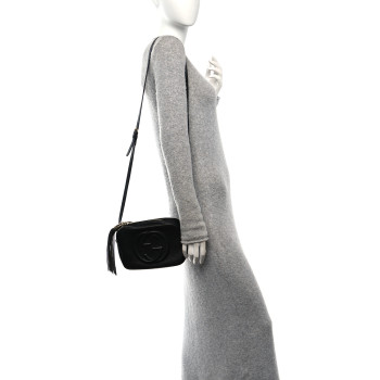 GUCCI Pebbled Calfskin Small Soho Disco Bag Black
