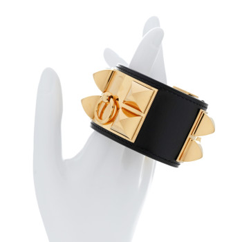 HERMES Box Collier De Chien CDC Bracelet S Black
