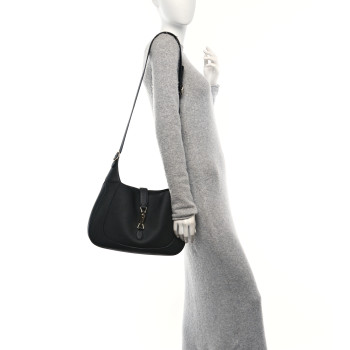 GUCCI Pebbled Calfskin Large Jackie 1961 Hobo Black