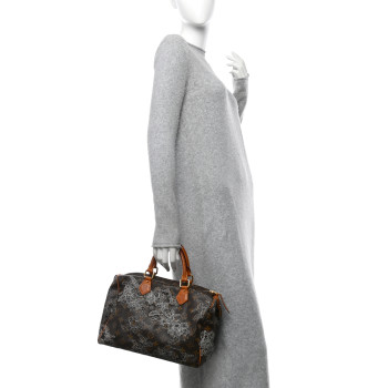 LOUIS VUITTON Monogram Dentelle Speedy 30 Silver
