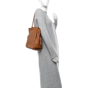 LOEWE Calfskin Small Flamenco Knot Bag Caramel