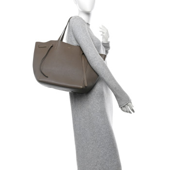 CELINE Soft Grained Calfskin Small Belt Cabas Phantom Taupe