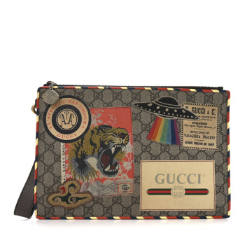 GUCCI GG Supreme Monogram Courrier Documents Holder Beige New Acero