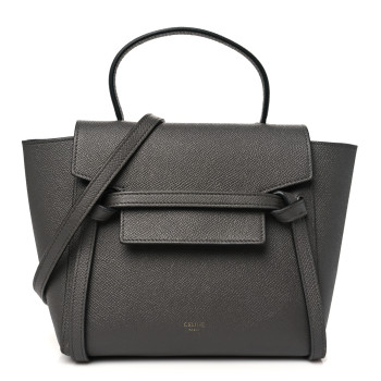 CELINE Grained Calfskin Nano Belt Bag Grey