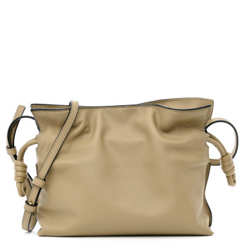 LOEWE Calfskin Mini Flamenco Knot Clutch Clay Green