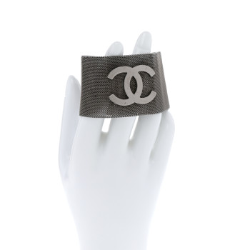 CHANEL Metal Mesh CC Bracelet Ruthenium