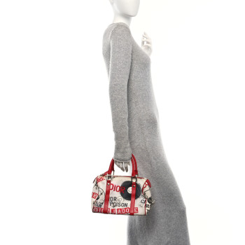 CHRISTIAN DIOR Canvas Hardcore Pierced Boston Black Red White