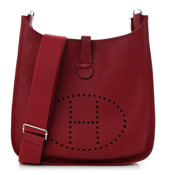 HERMES Taurillon Clemence Evelyne III GM Rouge Grenat