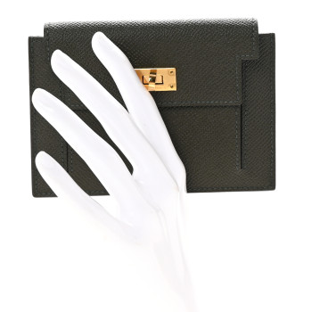 HERMES Epsom Kelly Pocket Compact Wallet Vert De Gris