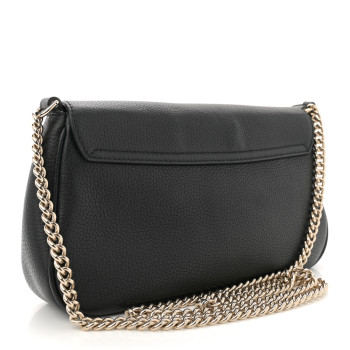 GUCCI Pebbled Calfskin Medium Soho Flap Crossbody Black