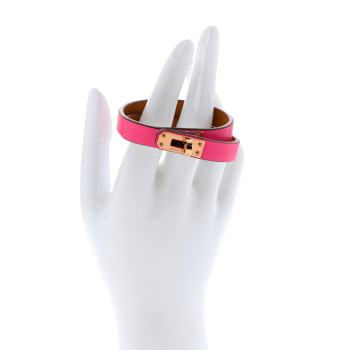 HERMES Swift Mini Kelly Double Tour Bracelet T2 Rose Fuchsia
