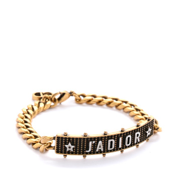 CHRISTIAN DIOR Metal J'Adior Star Chain Bracelet Aged Gold