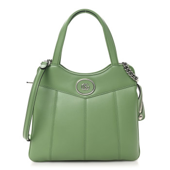 GUCCI Senna Calfskin Petite GG Small Tote Bag Light Green
