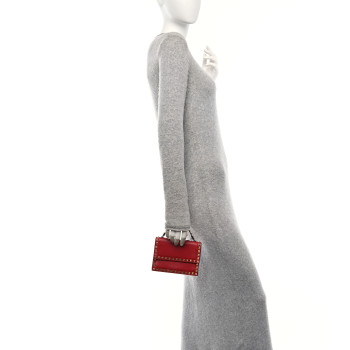 VALENTINO GARAVANI Vitello Rockstud Mini Flap Bag Rosso Valentino