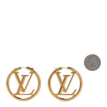 LOUIS VUITTON Metal Louise Hoop Earrings Gold