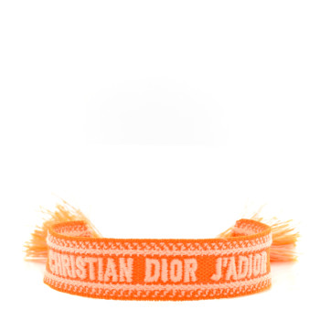 CHRISTIAN DIOR Woven Cotton Saint Tropez Friendship Bracelet Orange
