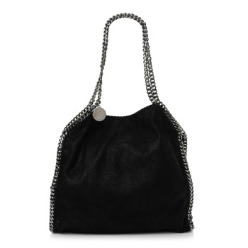 STELLA MCCARTNEY Shaggy Deer Small Falabella Tote Black
