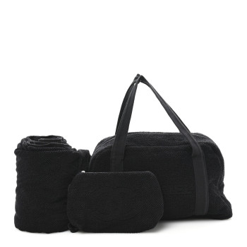 CHANEL Terry Cotton CC Beach Duffel Towel Set Black