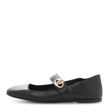 VALENTINO GARAVANI Calfskin VLogo Locker Mary Jane Ballerina Flats 39 Black