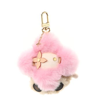 LOUIS VUITTON Fox Fur My Vivienne Bag Charm Pink