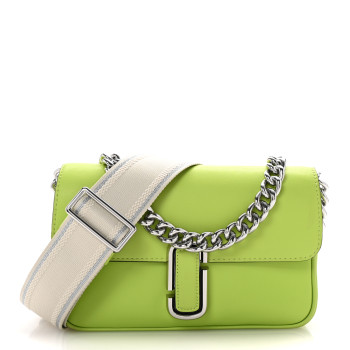 MARC JACOBS Calfskin The J Marc Shoulder Bag Green Glow