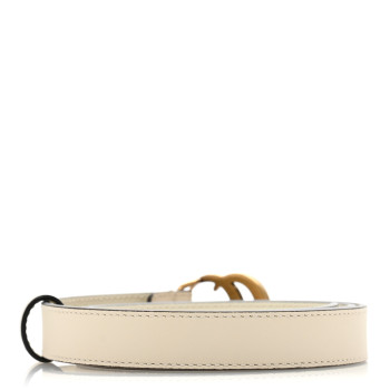 GUCCI Calfskin Double G 20mm Belt 80 32 Mystic White