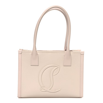 CHRISTIAN LOUBOUTIN Calfskin Empire Small By My Side Tote Leche